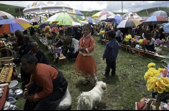 Girl in Red Dress, Flower Festival